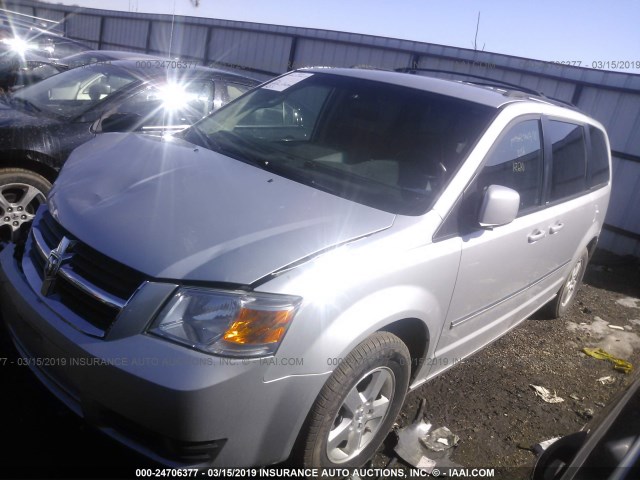 2D8HN54149R672796 - 2009 DODGE GRAND CARAVAN SXT SILVER photo 2