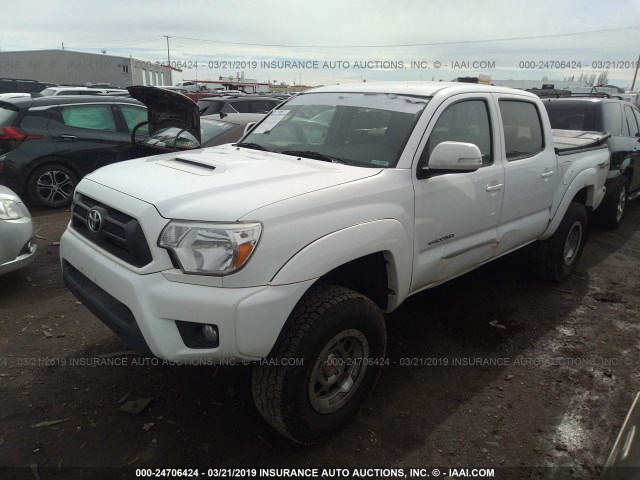 5TFLU4EN5EX097210 - 2014 TOYOTA TACOMA DOUBLE CAB WHITE photo 2