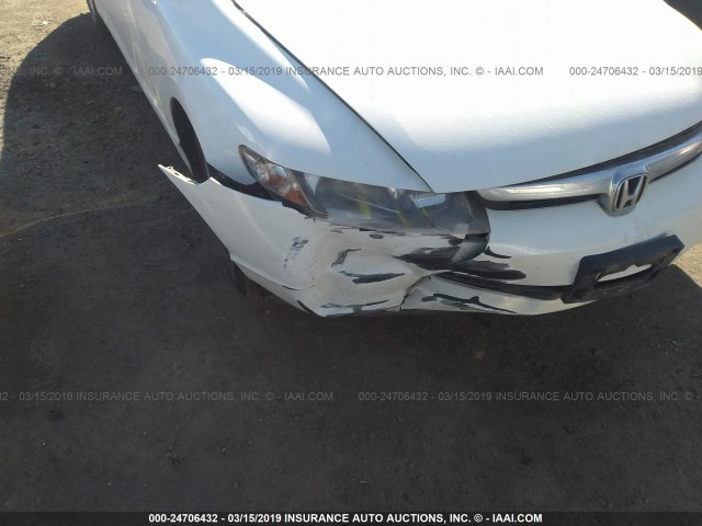 JHMFA36268S029602 - 2008 HONDA CIVIC HYBRID WHITE photo 6