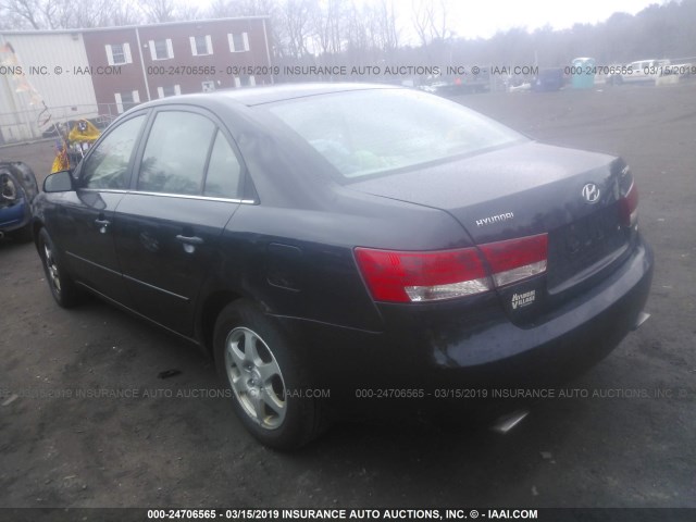 5NPEU46F36H039335 - 2006 HYUNDAI SONATA GLS/LX BLACK photo 3