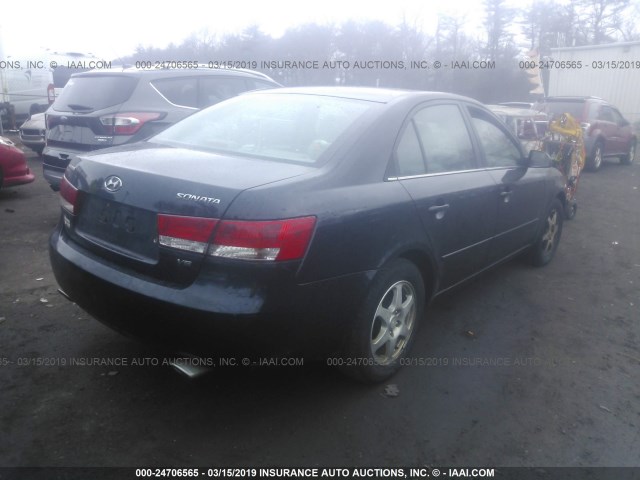 5NPEU46F36H039335 - 2006 HYUNDAI SONATA GLS/LX BLACK photo 4