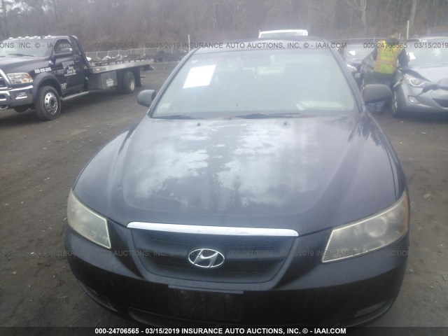 5NPEU46F36H039335 - 2006 HYUNDAI SONATA GLS/LX BLACK photo 6