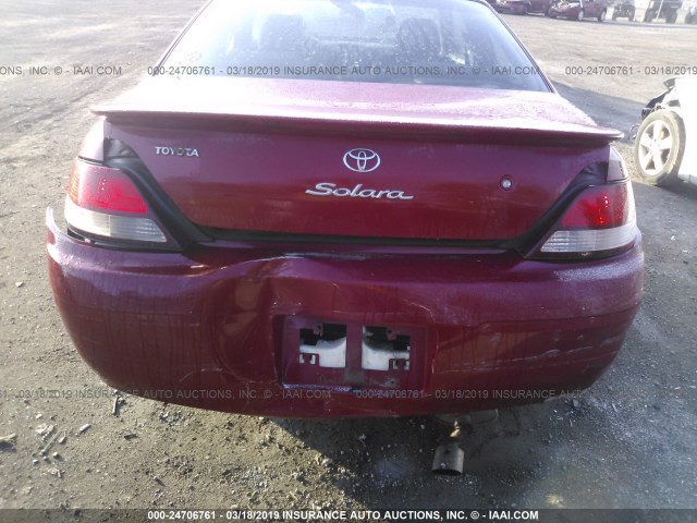 2T1CF22P6XC221118 - 1999 TOYOTA CAMRY SOLARA SE/SLE RED photo 6