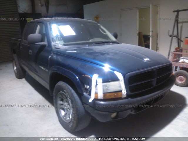 1D7HL38N23S281146 - 2003 DODGE DAKOTA QUAD SPORT BLUE photo 1