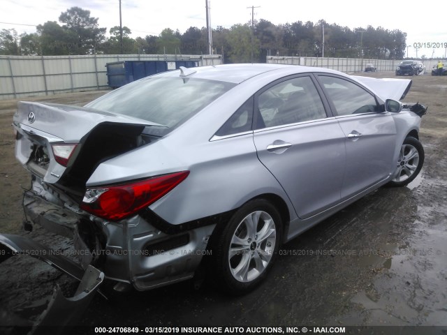 5NPEC4AC7BH140243 - 2011 HYUNDAI SONATA SE/LIMITED SILVER photo 4