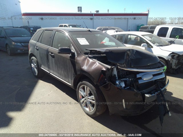 2FMDK3JC9DBC12675 - 2013 FORD EDGE SEL Dark Brown photo 1