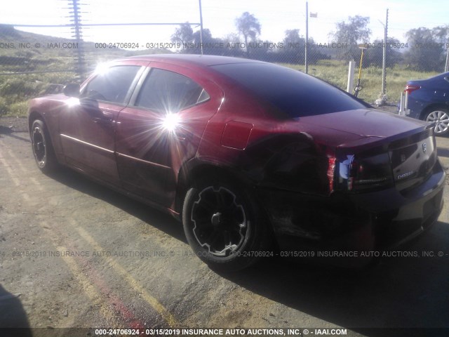 2B3KA43R17H661521 - 2007 DODGE CHARGER SE/SXT RED photo 3