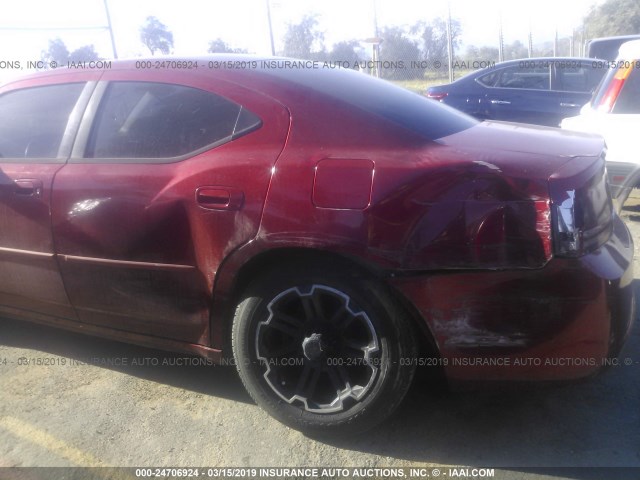 2B3KA43R17H661521 - 2007 DODGE CHARGER SE/SXT RED photo 6