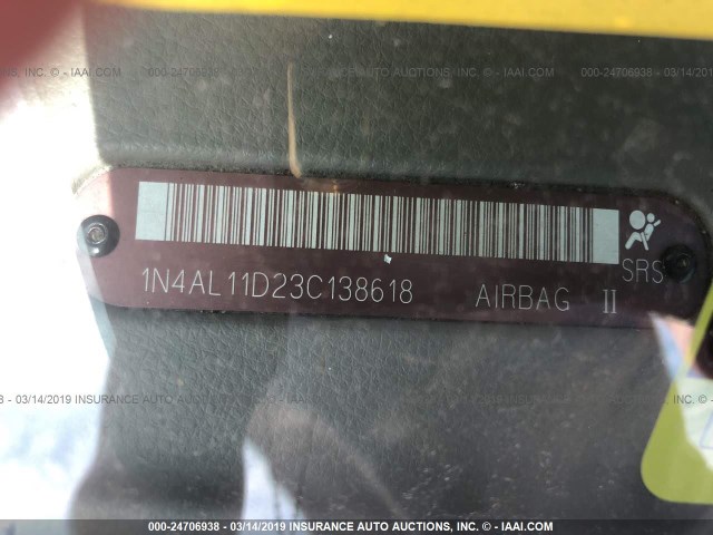 1N4AL11D23C138618 - 2003 NISSAN ALTIMA S/SL GOLD photo 9