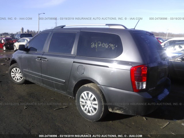 KNDMG4C71E6536585 - 2014 KIA SEDONA LX GRAY photo 3