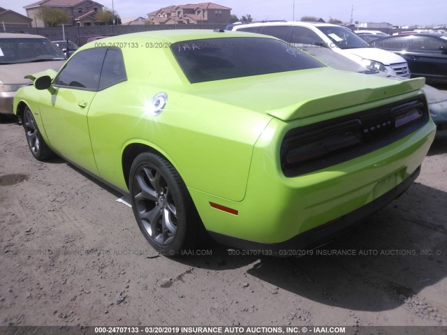 2C3CDZAT1FH718745 - 2015 DODGE CHALLENGER SXT GREEN photo 3