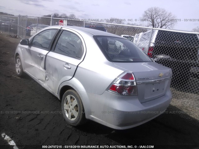 KL1TD56657B063840 - 2007 CHEVROLET AVEO LS SILVER photo 3