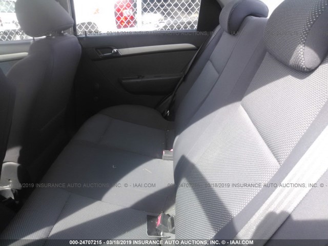 KL1TD56657B063840 - 2007 CHEVROLET AVEO LS SILVER photo 8