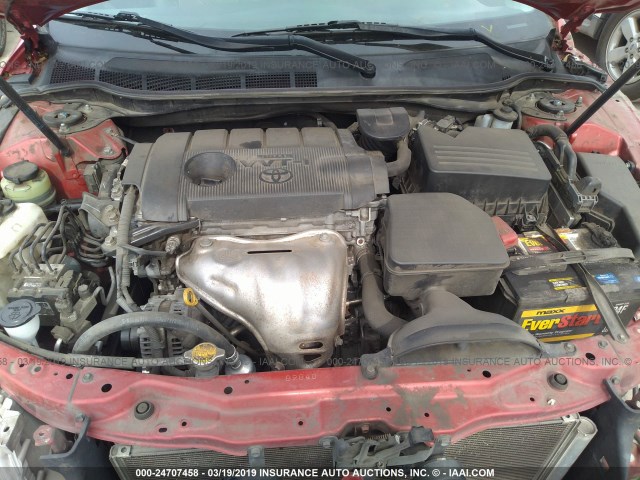 4T1BF3EK3BU609514 - 2011 TOYOTA CAMRY SE/LE/XLE 红色 照片 10