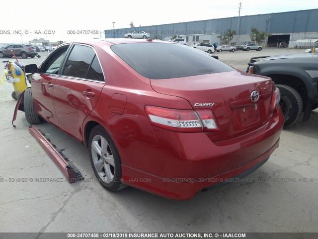 4T1BF3EK3BU609514 - 2011 TOYOTA CAMRY SE/LE/XLE 红色 照片 3