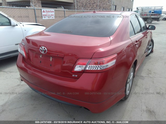4T1BF3EK3BU609514 - 2011 TOYOTA CAMRY SE/LE/XLE 红色 照片 4