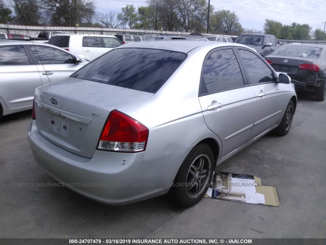 KNAFE221595633118 - 2009 KIA SPECTRA EX/LX/SX SILVER photo 4