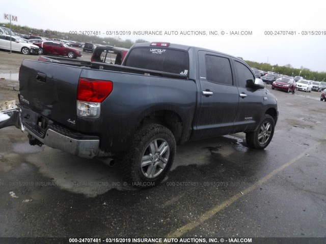 5TFHY5F15AX096791 - 2010 TOYOTA TUNDRA CREWMAX LIMITED BLUE photo 4