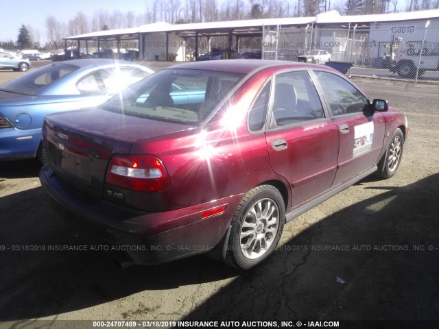 YV1VS27584F031992 - 2004 VOLVO S40 1.9T RED photo 4