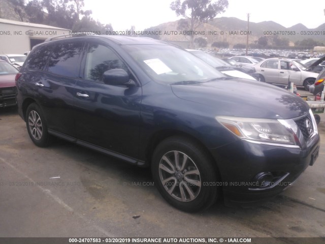 5N1AR2MMXEC611643 - 2014 NISSAN PATHFINDER S/SV/SL/PLATINUM BLUE photo 1