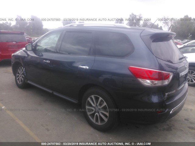 5N1AR2MMXEC611643 - 2014 NISSAN PATHFINDER S/SV/SL/PLATINUM BLUE photo 3