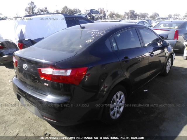 KNADM4A33D6307295 - 2013 KIA RIO LX BLACK photo 4