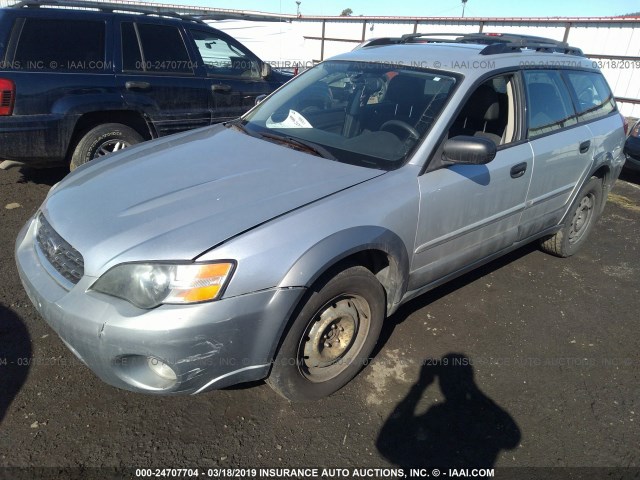 4S4BP61C757390122 - 2005 SUBARU LEGACY OUTBACK 2.5I SILVER photo 2