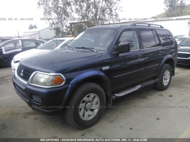 JA4LS31R03J037645 - 2003 MITSUBISHI MONTERO SPORT XLS BLUE photo 2