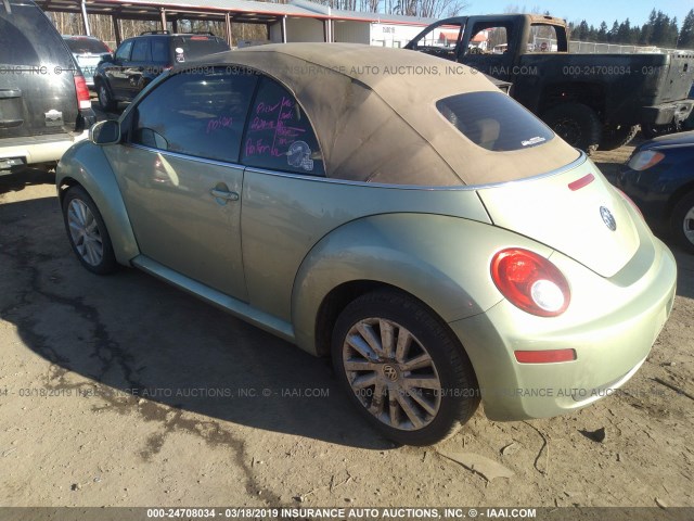 3VWRF31Y58M408317 - 2008 VOLKSWAGEN NEW BEETLE CONVERTIBLE SE GREEN photo 3