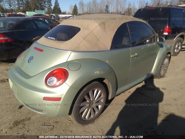 3VWRF31Y58M408317 - 2008 VOLKSWAGEN NEW BEETLE CONVERTIBLE SE GREEN photo 4