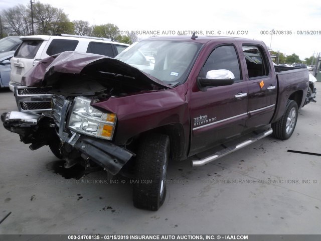 3GCPCSE07DG109213 - 2013 CHEVROLET SILVERADO C1500 LT MAROON photo 2