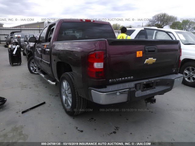 3GCPCSE07DG109213 - 2013 CHEVROLET SILVERADO C1500 LT MAROON photo 3