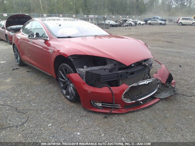 5YJSA1DPXDFP21887 - 2013 TESLA MODEL S RED photo 1