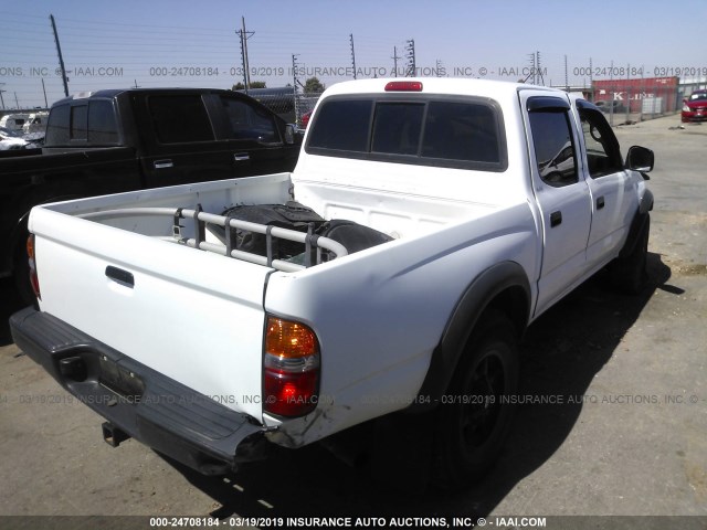 5TEGN92N23Z230429 - 2003 TOYOTA TACOMA DOUBLE CAB PRERUNNER WHITE photo 4