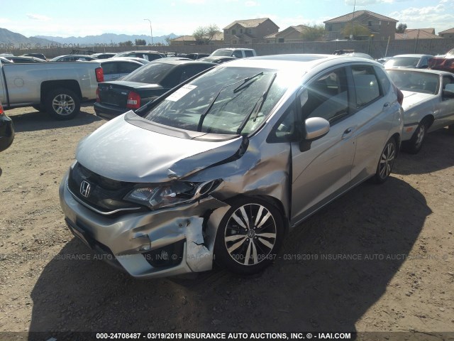 JHMGK5H75GX000213 - 2016 HONDA FIT EX/EXL SILVER photo 2