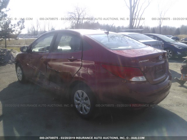 KMHCT4AE7GU027474 - 2016 HYUNDAI ACCENT SE RED photo 3