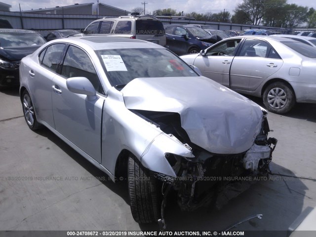 JTHBK262675038304 - 2007 LEXUS IS 250 SILVER photo 1