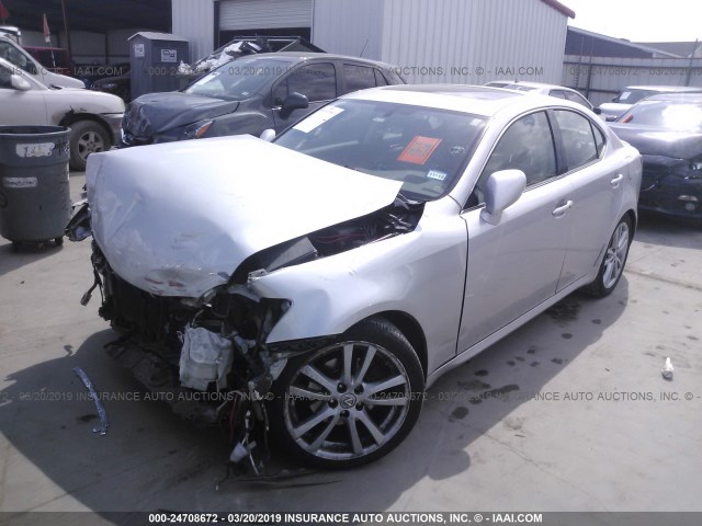 JTHBK262675038304 - 2007 LEXUS IS 250 SILVER photo 2