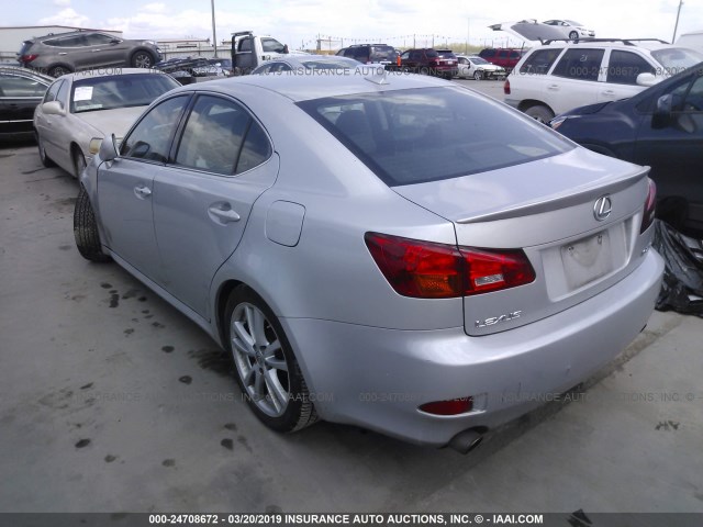 JTHBK262675038304 - 2007 LEXUS IS 250 SILVER photo 3