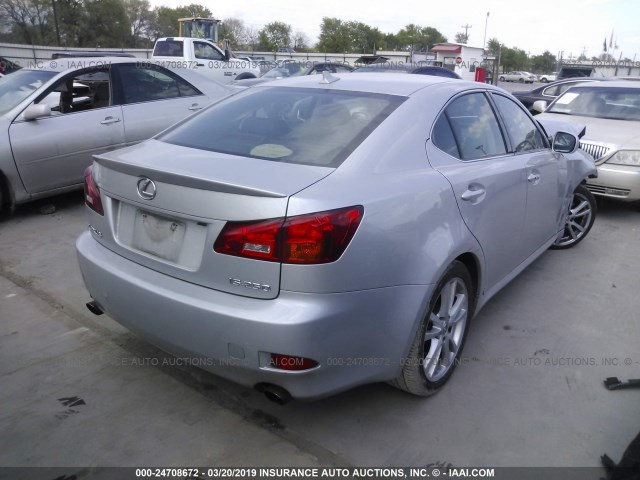 JTHBK262675038304 - 2007 LEXUS IS 250 SILVER photo 4