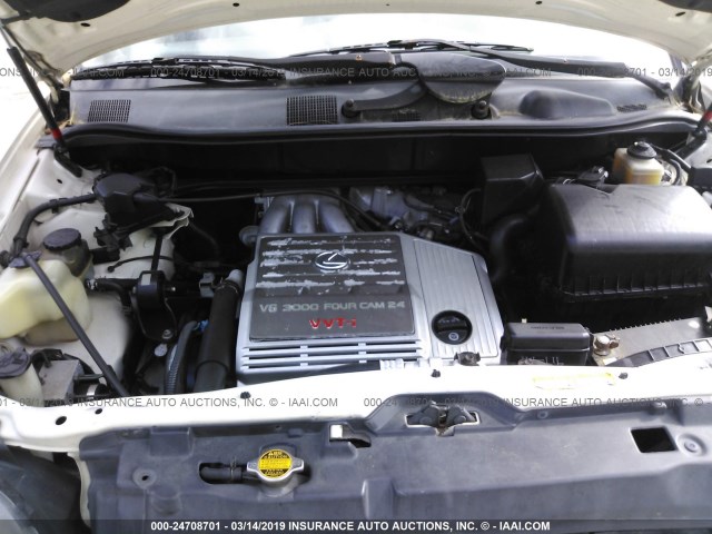 JT6HF10UXY0156995 - 2000 LEXUS RX 300 WHITE photo 10