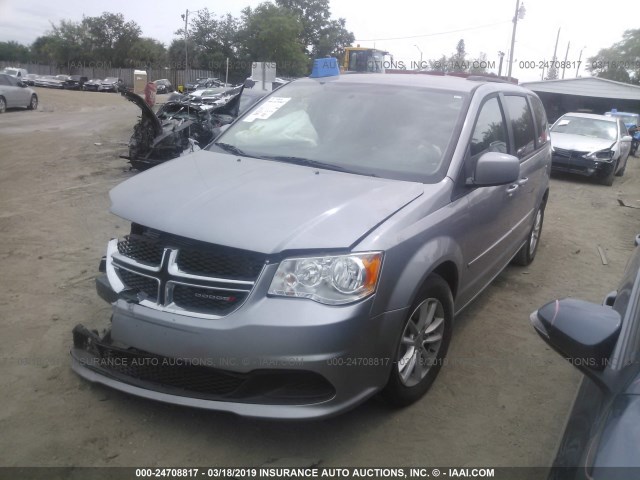 2C4RDGCG5FR718476 - 2015 DODGE GRAND CARAVAN SXT GRAY photo 2