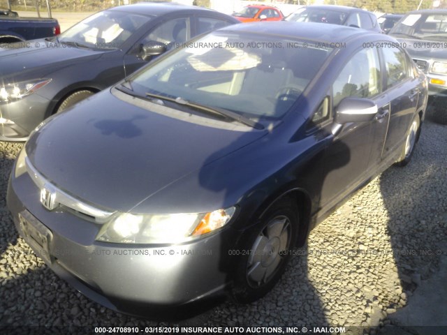 JHMFA362X7S022828 - 2007 HONDA CIVIC HYBRID GRAY photo 2