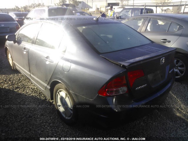 JHMFA362X7S022828 - 2007 HONDA CIVIC HYBRID GRAY photo 3