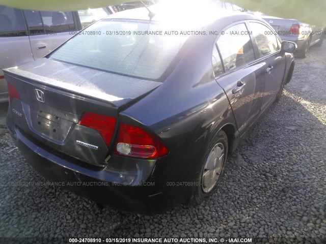 JHMFA362X7S022828 - 2007 HONDA CIVIC HYBRID GRAY photo 4