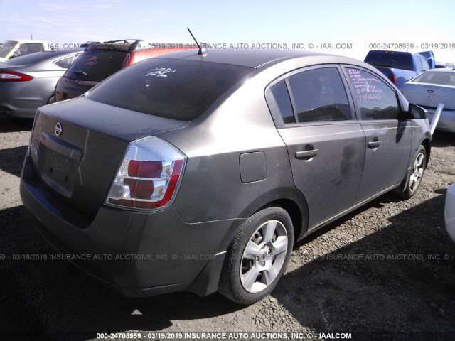 3N1AB61E48L698593 - 2008 NISSAN SENTRA 2.0/2.0S/2.0SL GRAY photo 4