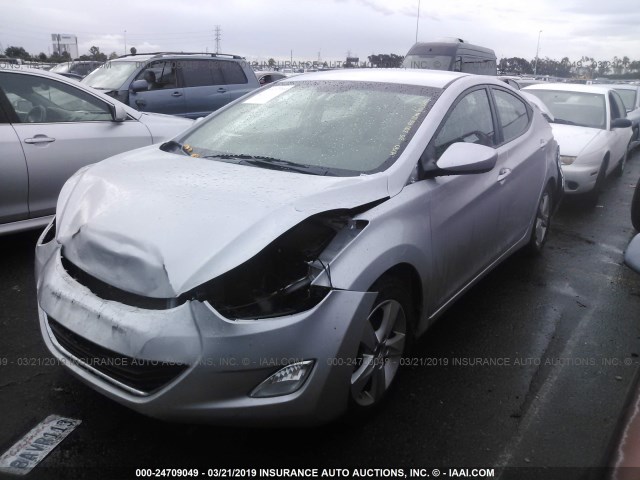 KMHDH4AE0DU753503 - 2013 HYUNDAI ELANTRA GLS/LIMITED SILVER photo 2