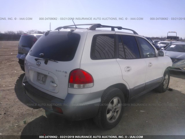 KM8SC13D56U096841 - 2006 HYUNDAI SANTA FE GLS/LIMITED WHITE photo 4