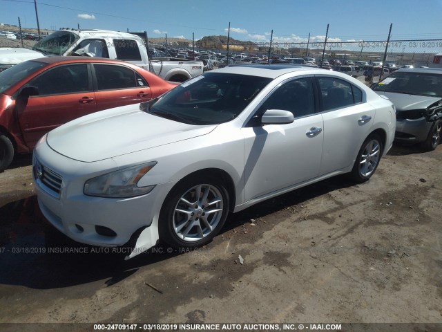 1N4AA5AP2DC822738 - 2013 NISSAN MAXIMA S/SV WHITE photo 2