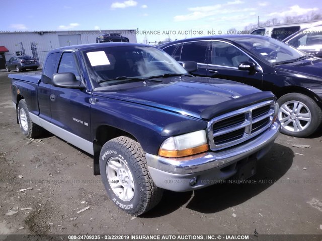 1B7GL22X51S278006 - 2001 DODGE DAKOTA BLUE photo 1